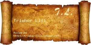 Trieber Lili névjegykártya